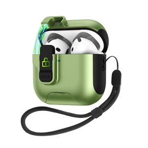Sanptoch Tương Thích Với Airpods 4th / Pro2 / 3rd Gen khóa tự động Bảo Vệ Trường Hợp Đối Với Với Với Giá đỡ điện thoại & bộ vệ sinh Cho Airpods Pro / 2 / 1 Chống Sốc dùng trong quân sự bọc hoàn toàn Với Dây Buộc