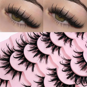 Bộ 7 Đôi Mi Giả Manga Wet Look Cosplay Kiểu Gai Bền Tái Sử Dụng Chất Liệu Tổng Hợp Dành Cho Trang Điểm Ấn Tượng