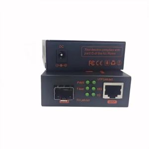10G Media Converter Switch SFP+ to SFP+ 10Gbps Fiber Optic to RJ45 100M/1000M/10G Ethernet Switch Gigabit with 10KM/20KM