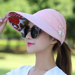 Topi Visor Wanita Untuk Pelindung Sinar Matahari/Topi Pantai/Topi Olahraga/Topi Lipat