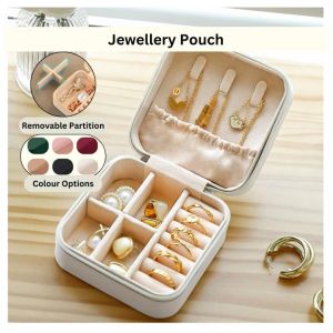 Ready Stock PU Leather Jewellery Box Travel Storage Organizer Portable Bag Pouch Necklace Bracelet Earring Case Portable Rantai Cincin Subang Gelang Tangan Accessories Gift Hadiah Kotak Holder Velvet Penyimpanan Jewelry Display Mini Compact Barang Kemas