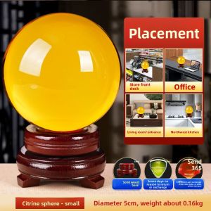 XINGYUE | Feng Shui Wealth Attraction Crystal Ball Wooden Base