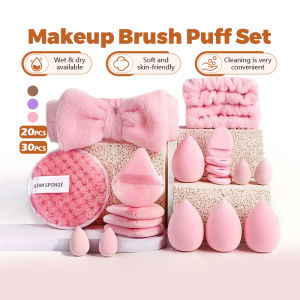 33Pcs Makeup Brushes Set Multifuncational Beauty Tools Powder Puff Makeup Egg Thumb Powder Puff For Eye Nose Blush Set
