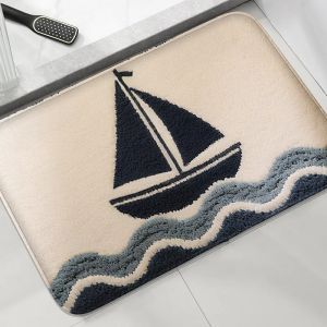 VIKAMA Cartoon Bathroom Floor Mat Soft Absorbent Bathtub Foot Pad Entrance of the Hall Anti-Slip Floor Mat Home Decoration