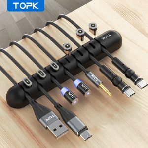 TOPK | TOPK L35 Cable Organizer Magnetic Plug Box Silicone Cable Winder Flexible Cable Management Clips for Mouse Earphone