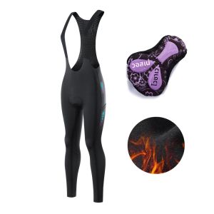 Wosawe กางเกงปั่นจักรยานสำหรับผู้หญิง กางเกงปั่นจักรยานปั่นจักรยานกันหนาวไลคร่าแผ่นเจล5D อบอุ่นกางเกงปั่นจักรยานขี่จักรยานเสื้อผ้า