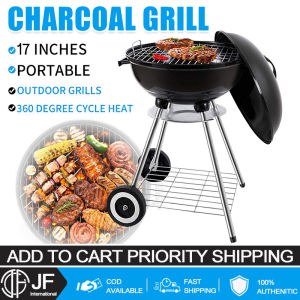 JF Portable Griller Outdoor Charcoal Grill 17 inches Camping BBQ with Stand Outdoor Barbecue