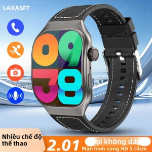 Đồng Hồ Thông Minh Màn Hình Cong LAXASFIT 2.01 Inch Dành Cho Nam Bluetooth 5.3 HD Gọi Nhiều Chế Độ Thể Thao Theo Dõi Giấc Ngủ & Nhịp Tim Quà Tặng Cho Phụ Nữ