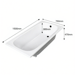 In-wall Acrylic Bathtub 1.5m