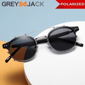 Grey Jack Frame Kacamata Clip On Polarized Style Retro Vintage Terbaru Bisa Minus Antiradiasi/Blueray/Photocromic/Bluecromic 9094