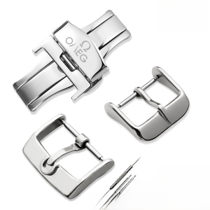 นาฬิกาหัวเข็มขัดคู่ สายคล้อง ตะขอเกี่ยว Classic ดีไซน์ หัวเข็มขัดสแตนเลสสําหรับ Omega Butterfly Flyer Superseamaster 18 มม.