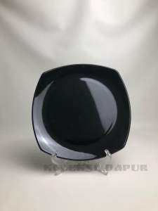 ( 6pcs )Piring Makan Saji Persegi Kotak Melamin Polos Tebal Diameter 25cm Warna Hitam Hijau Kuning Pink Ungu