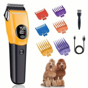 Pet Clipper Professional Dog Hair Trimmer Cat Grooming Shaver 7500/min LED suitable for large medium and small pets Trimmers