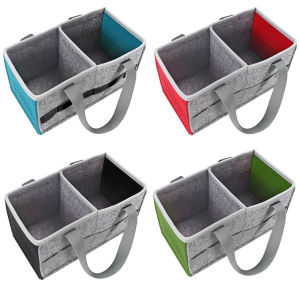 Felt Handbag - Baby Caddy Diaper Holder Foldable Felt Fabric Storage Containers