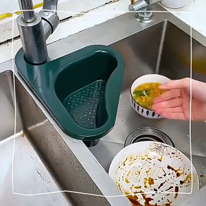ที่กรองเศษอาหาร ตะแกรงกรองเศษอาหาร แบบเข้ามุม ตะกร้าล้างผักเข้ามุม น้ำหนักเบา ใช้