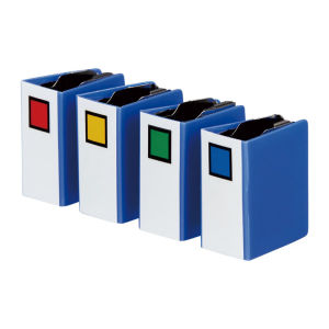 Mini KINGJIM Blue Card Holder Cute Stationery PP File Box Vertical Business Card Organizer Miniature Document Folder