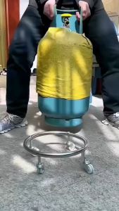 Multifunctional Gas Tank Holder Stand Pulley Loader Trolley Moveable Rolling Tray Swivel Bracket