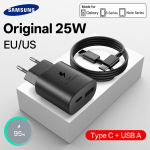 Original 25w Samsung Charger PD Super Fast Charging Adapter Type C Galaxy S25 S24 FE S24 S23 S22 S21 A16 A35 Z Fold Z Flip 7 6 4