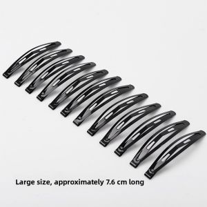 Black Simple Hair Clips Womens Side Bangs Hair Accessories Adult Top Clips Forehead Hair Cards Korean Style Outlined