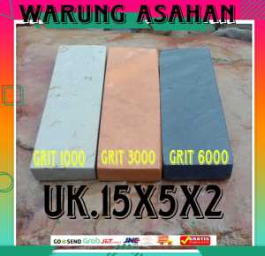 batu asahan pengasah pisau 1set isi 3pcs 15x5x2cm