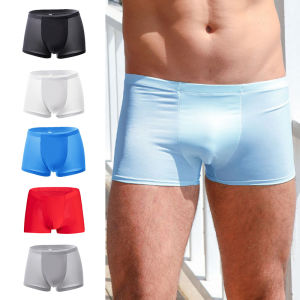 Msia Stock Men Man Breathable Ice Silk Seamless Underwear Boxer Brief Cotton Underwear Boxer Brief Seluar Dalam Lelaki DaQueen (1 pc)