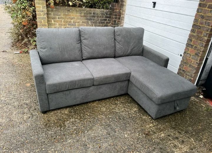 Seater Corner Sofa Bed With Storage Velvet Upholstered Sofa