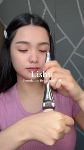 Lishu Cushion Powder Puff + Foundation Brush ชุดแต่งหน้า 2-in-1 แต่งหน้าสวยเป๊ะติดทนนาน (แถมกล่องเก็บ)