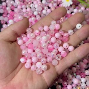 Bộ 100 Hạt Acrylic 8mm - Màu Sắc Rực Rỡ Đỏ Trắng Đen Dùng Cho Đồ May Mặc Tự Làm