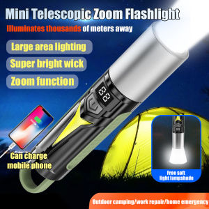 Flashlight Strong Light Rechargeable Long Battery Life Outdoor Zoom Small Portable Mini Super Bright Long-Range Lighting Home Durable