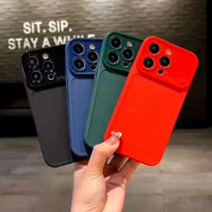 Soft Case Silikon Macaron Lens Original Big Window Jendela Besar dengan Ring Lensa Kamera untuk iPhone X, iPhone Xs, iPhone XR, iPhone Xs Max, iPhone 7 Plus, iPhone 8 Plus, iPhone 7, iPhone 8, iPhone SE 2020, iPhone SE 2022