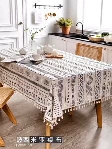 🔥ปลีก/ส่ง 🔥ผ้าฝ้ายผ้าลินินผ้า ผ้าปูโต๊ะคุณภาพสูง  ปูโต๊ะโต๊ะกาแฟพิมพ์ผ้าปูโต๊ะ 7 รูปแบบ 5 ขนาด