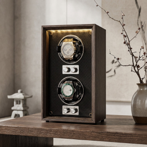 Lorvo Automatic Watch Winder 2 Slots Silent Motor Anti-Magnetic LEDLight Watch Storage Display CaseLorvo Automatic watch winder