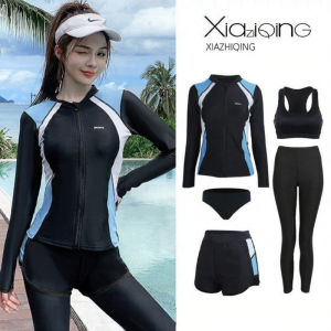 ZHIDUER | Womens Sun Protection Rash Guard Swimwear Long Sleeve Split Type