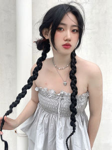 วิกผมถักฟองยาว ผู้หญิง สไตล์พังค์ ถักเปียปลอม หวาน เผ็ดเย็น เด็กผู้หญิง ถักเปียหางมวย ทันสมัย เครื่องประดับผม