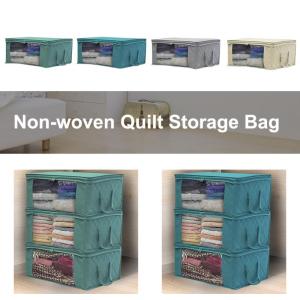 Large Capacity Storage Bag Foldable Non-Woven Clothes Quilt Storage Bag Wardrobe Organizer Dustproof Durable