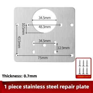 Cabinet Hinge Repair Plate Kit Kitchen Cupboard Door Hinge Mounting Plate With Holes Flat Fixing Brace Brackets Household Tools
