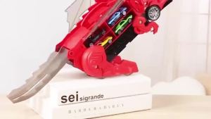 Mainan Anak Deformed Track Truck Dinosaur Deformation Free 8 PCS Mobil Kontainer dino Slide Storage Car truck dino swallowing car