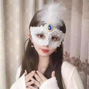 Girl Princess Dance Mask Kids Christmas Half Face Veil Adult Holiday Party Dress up Makeup Toys
