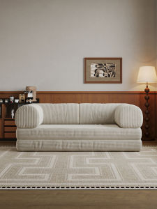 Retro Style Sofa Bed Living Room Bedroom Foldable Dual Purpose Casual Corduroy Module Sofa Comfortable Medium Hardness Sponge