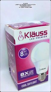 Bohlam Lampu Rumah LED 8Watt KLAUSS Dengan Cahaya Putih Sudah SNI/Led Premier Dengan Desain Anti Pecah