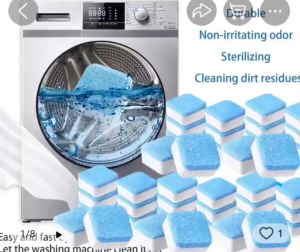 12PCS-Washing Machine Washer Cleaning Detergent Effervescent Tablet Multifunctional Laundry Supplies Deep Cleaning Remover