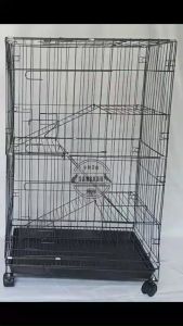 KANDANG KUCING ANJING KELINCI 3 TINGKAT UKURAN 60X42X90 - Hitam