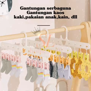 Hanger jepit 8in1 atau Hanger kaos kaki topi dasi pakaian dalam baju bayi Hanger anti slip