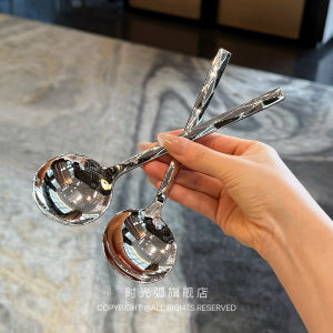 Thickened Stainless Steel 18/10 round Head Spoon for Eating Rice 316 Stainless Steel Mixing Spoon Heavy Duty Dining Utensils