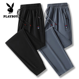 กางเกงเพลย์บอยใหม่ฤดูใบไม้ผลและฤดูร้อน กางเกงผ้าไหมน้ำแข็งของผู้ชาย