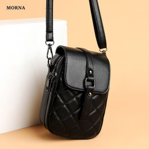 MORNA Korean Women Mobile Phone Bags Fashion Rhombus Chain Shoulder Bag Cross Body Cellphone Sling Bag Crossbody Purse Wallet Case