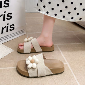 DINGMUYI | Flower Design Fairy Style Thick Sole Sandals