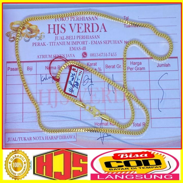 Lagi viral di hongkong...kalung berlapis emas terbuat dari koin 1991/ kalung emas wanita dewasa anti karat/ kalung wanita terbaru