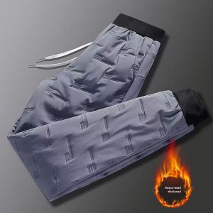 Thickened down Cotton Pants Womens High Waist Straight Leg Trousers Autumn Winter Outdoor Wear Waterproof Snowproof Fashionable