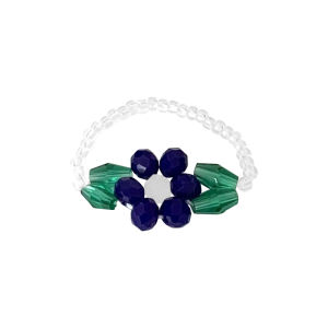 French Elegant Retro Colorful Beaded Flower Ring Sweet Maiden Pearl Graceful Online Influencer Court Minimalism Ring